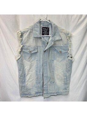 Blacksmith Cut Off Light Wash Denim Vest Men's M